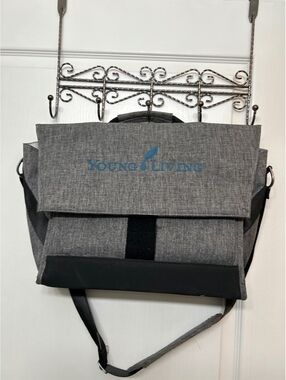 Young Living Gray Messenger Bag with Adjustable Strap